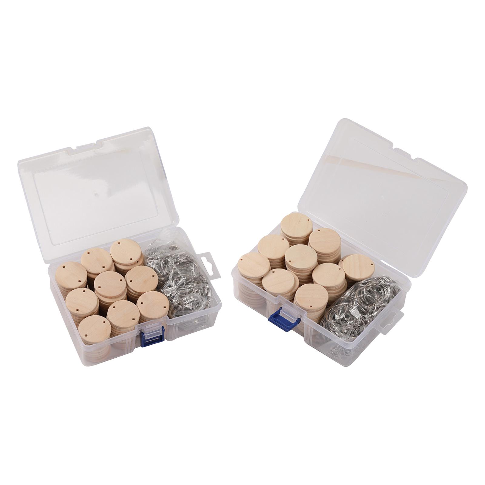 Wood Ring Blank - 100 Pieces Wooden Discs Keychain Keyring