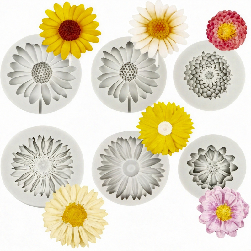 6 Pieces，Sunflower Daisy Silic - Resin Craft Ideas 评论和价格