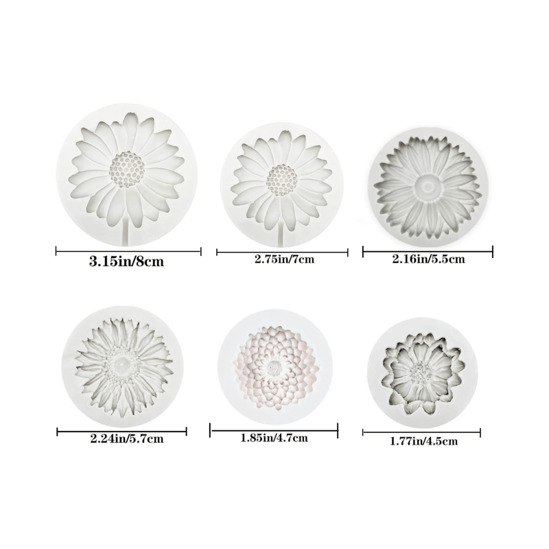 6 Pieces，Sunflower Daisy Silic - Resin Craft Ideas 评论和价格
