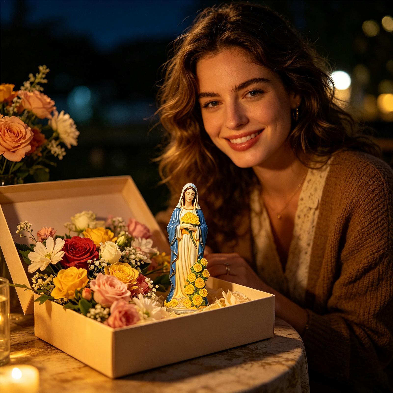 Virgin Mary Solar Statue Garde - Crafting Resin 评论和价格