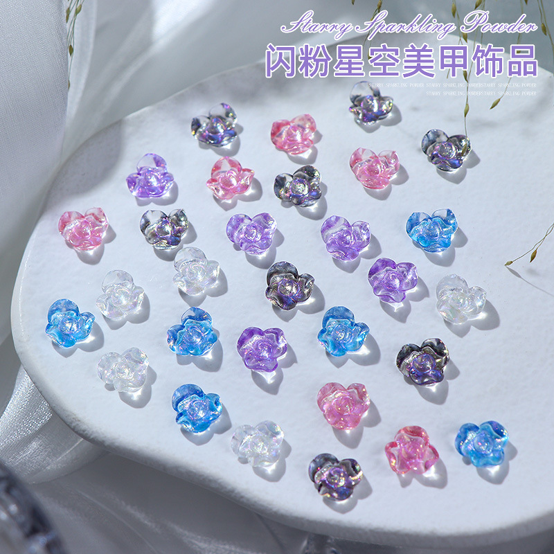 50pcs/pack 10x10mm nail art fi - Resin Glitter Pack 评论和价格