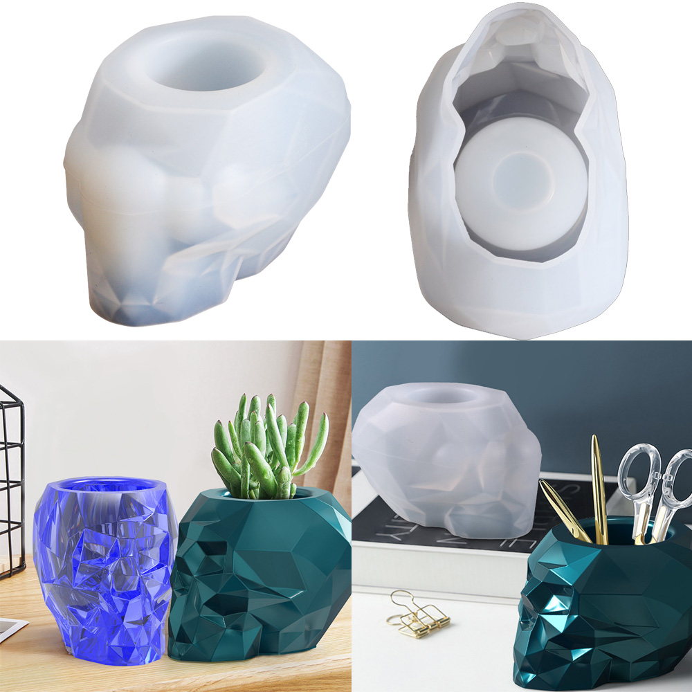 Skull Shape Mold Pen Holder Si - Resin Craft Ideas 评论和价格