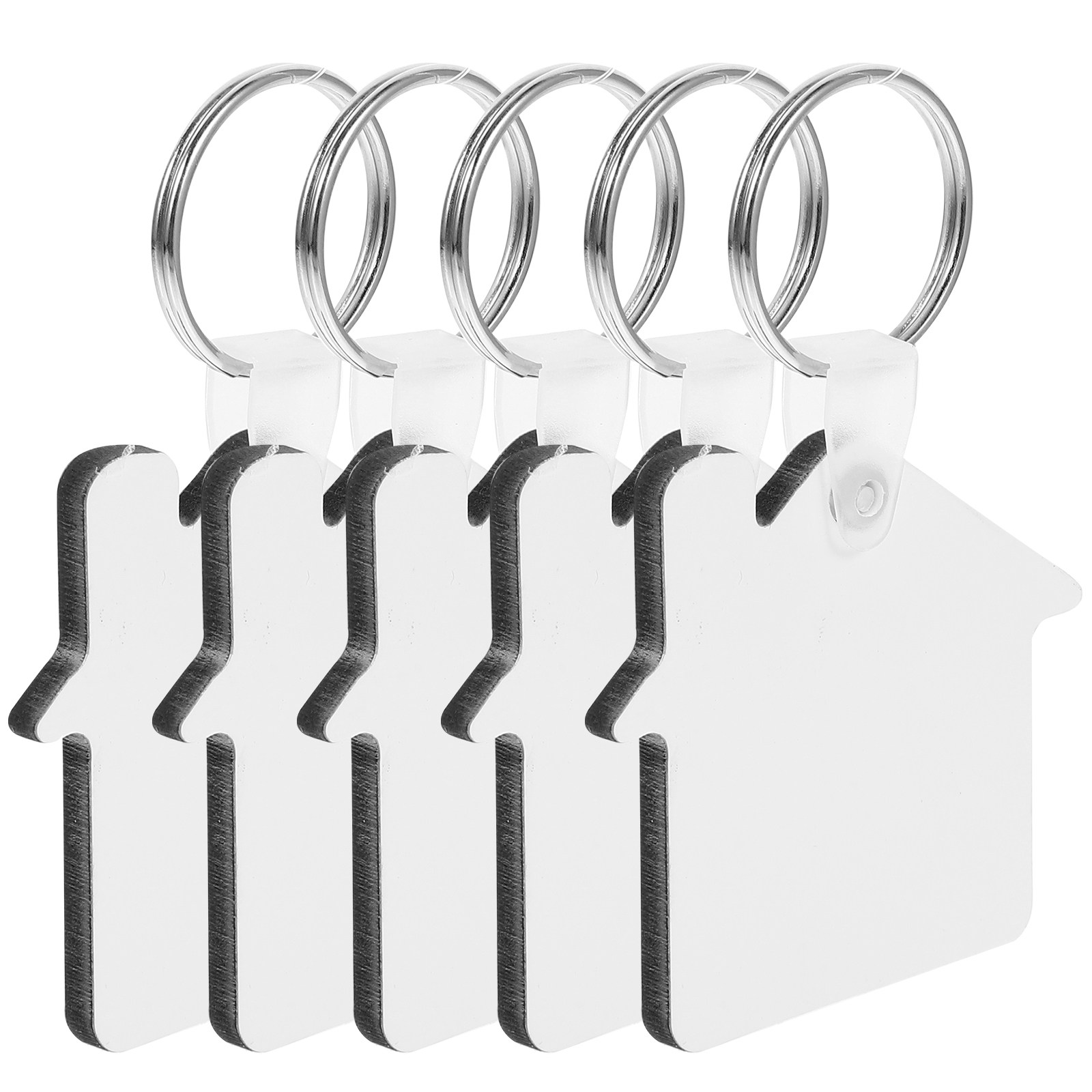 5Pcs Sublimation Keychain Blan - Wood Ring Blank 评论和价格