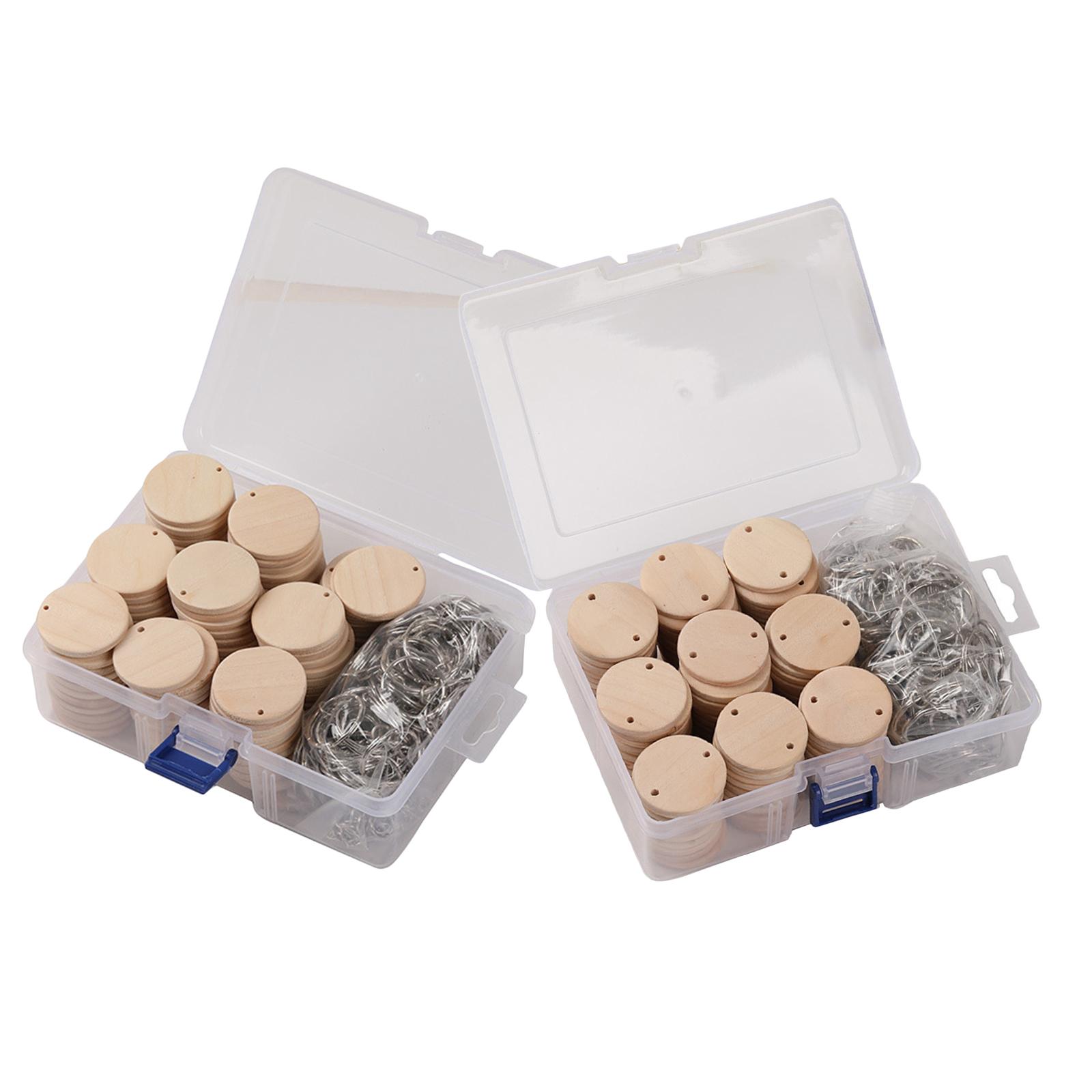 100 Pieces Wooden Discs Keycha - Wood Ring Blank 评论和价格