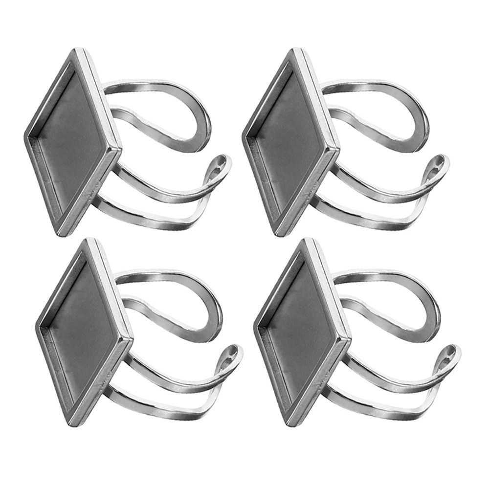 4Pcs Stainless Steel Ring Base - Resin Crafts Diy 评论和价格
